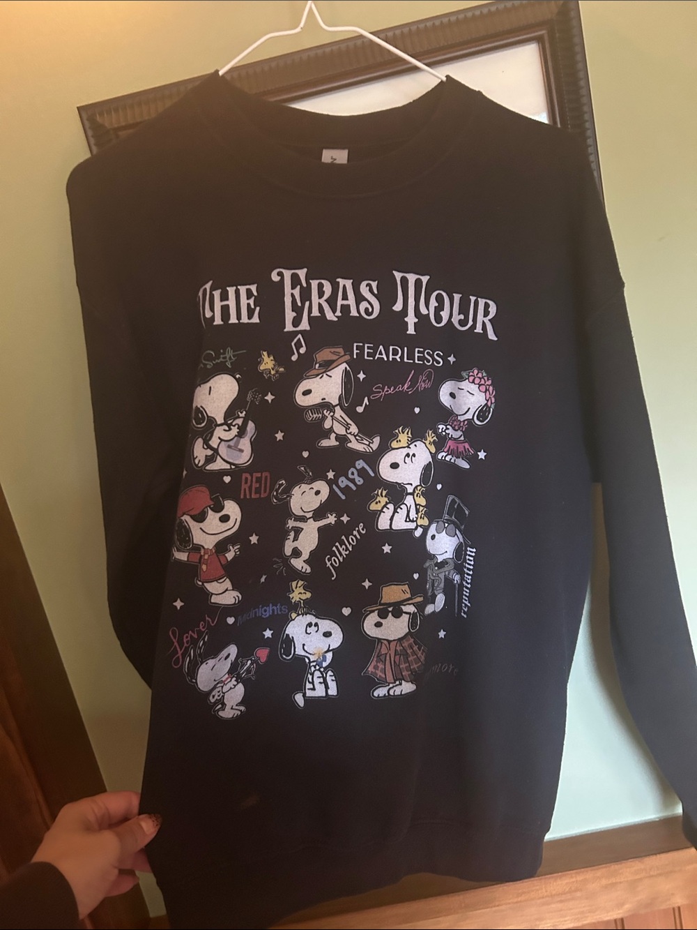 Women Black Snoopy Graphic Sweatshirt - The Eras Tour